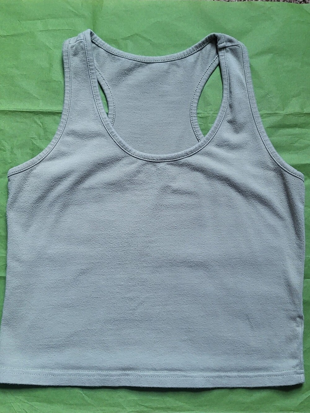 Sage Green Midi Cropped Racerback Tank Womens M/L